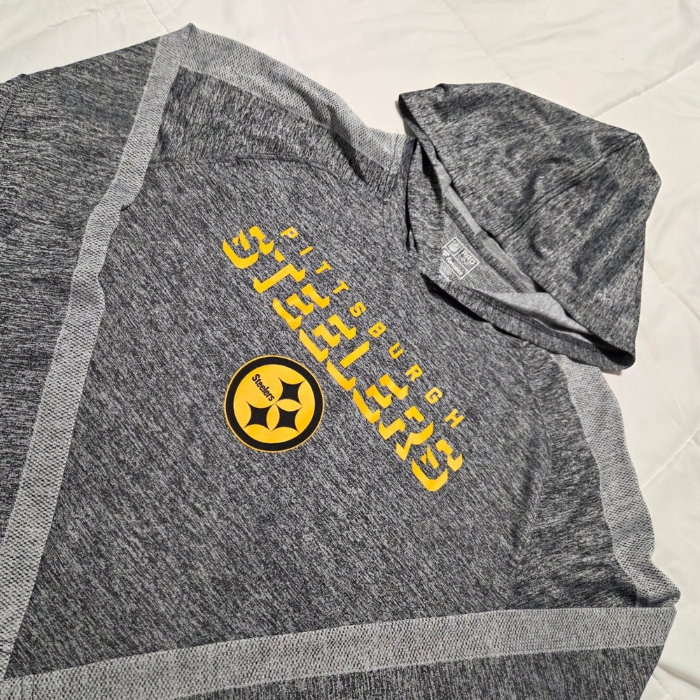 NFL Pro Line Fanatics Pittsburgh Steelers Gray Heathered Hoodie Mens Large